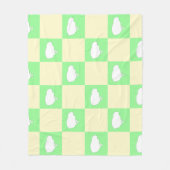 Paaschaakbordpatroon met wit kuikenmotief fleece deken (Voorkant)