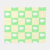 Paaschaakbordpatroon met wit kuikenmotief fleece deken (Voorkant (Horizontaal))
