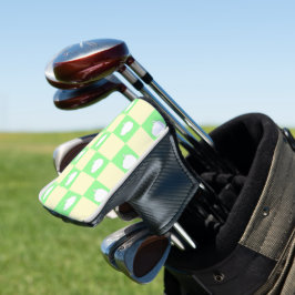 Paaschaakbordpatroon met wit kuikenmotief golfheadcover