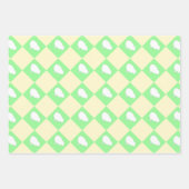 Paaschaakbordpatroon met wit kuikenmotief inpakpapier vel (Voorkant 3)