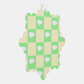 Paaschaakbordpatroon met wit kuikenmotief ornament kaart (Rechts)