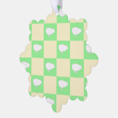 Paaschaakbordpatroon met wit kuikenmotief ornament kaart (Links)