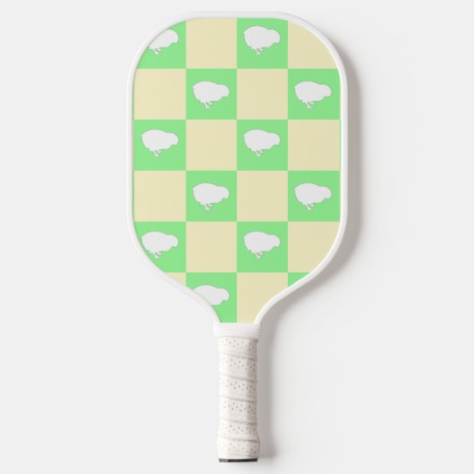 Paaschaakbordpatroon met wit kuikenmotief pickleball paddle (Voorkant)