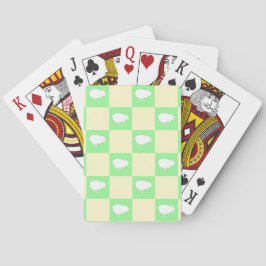 Paaschaakbordpatroon met wit kuikenmotief pokerkaarten