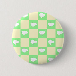 Paaschaakbordpatroon met wit kuikenmotief ronde button 5,7 cm