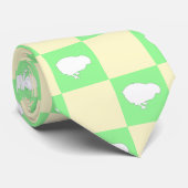 Paaschaakbordpatroon met wit kuikenmotief stropdas (Opgerold)