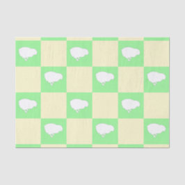 Paaschaakbordpatroon met wit kuikenmotief tissuepapier