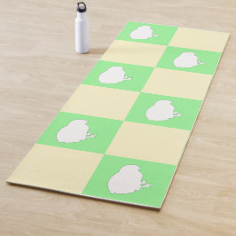 Paaschaakbordpatroon met wit kuikenmotief yogamat