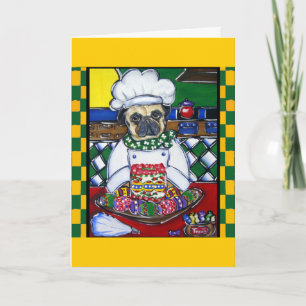 Paaschef Mops Feestdagen Kaart