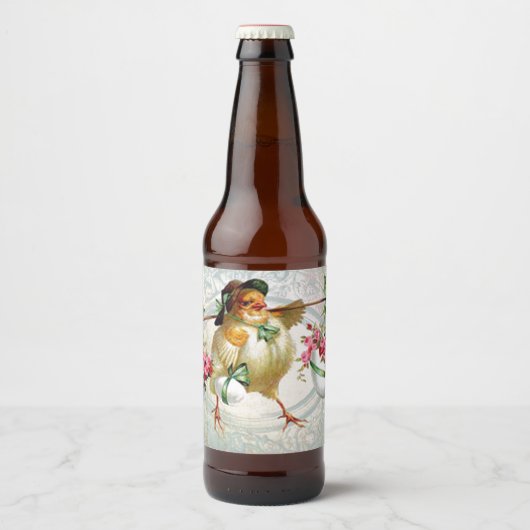 Paaschick levert bloemen bier etiket (Voorkant)