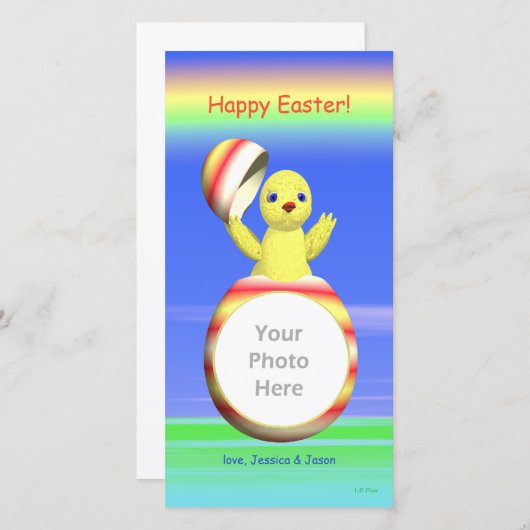 Paaschick-Pop Feestdagenkaart (Voorkant / Achterkant)