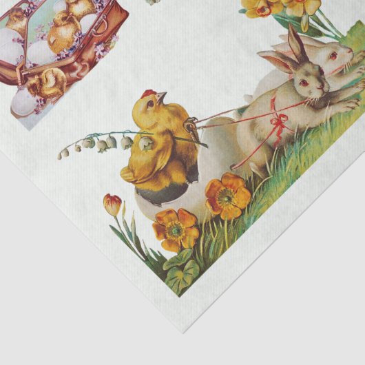 paascollage met Bunnies en Chicken Tissuepapier (Detail)