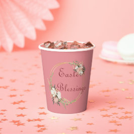 Paascup met bloemen van papier voor feestelijke ve papieren bekers