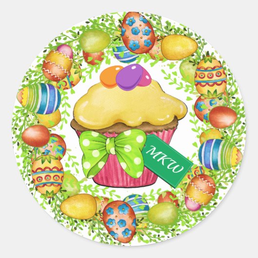 Paascupcake-sticker Ronde Sticker (Voorkant)