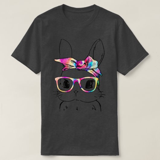 Paasdag 2022: Kute Bunny Face Tie Dye Glasses Ba T-shirt (Design voorkant)