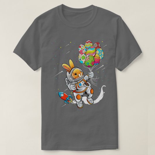 Paasdag Astronaut Bunny Rabbit Planet Egg Boys T-shirt (Design voorkant)
