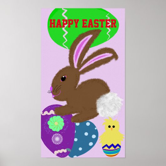 Paasdag Bunny Eggs Holiday Poster (Voorkant)