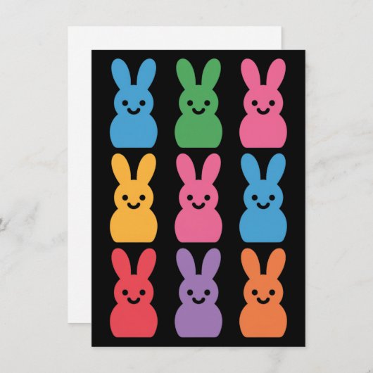 Paasdag Bunny Eggs Plaid Leopard Feestdagenkaart (Voorkant / Achterkant)