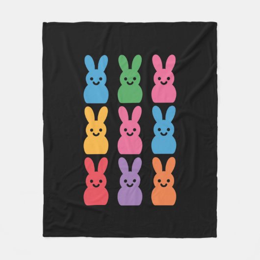 Paasdag Bunny Eggs Plaid Leopard Fleece Deken (Voorkant)