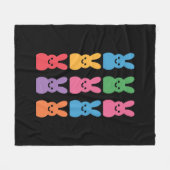 Paasdag Bunny Eggs Plaid Leopard Fleece Deken (Voorkant (Horizontaal))