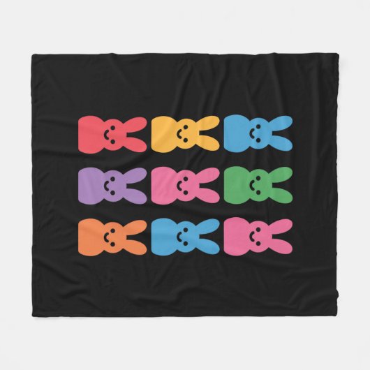 Paasdag Bunny Eggs Plaid Leopard Fleece Deken (Voorkant (Horizontaal))