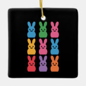 Paasdag Bunny Eggs Plaid Leopard Keramisch Ornament (Voorkant)