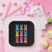 Paasdag Bunny Eggs Plaid Leopard Papieren Bordje (Feest)