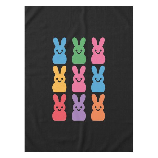 Paasdag Bunny Eggs Plaid Leopard Tafelkleed (Voorkant)