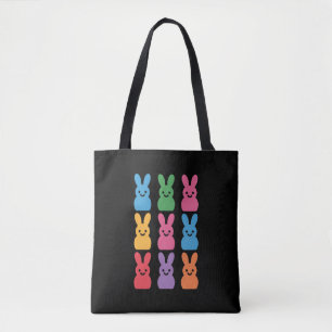 Paasdag Bunny Eggs Plaid Leopard Tote Bag