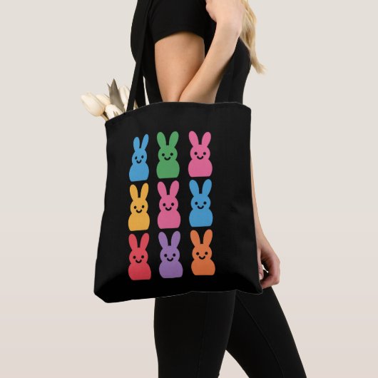 Paasdag Bunny Eggs Plaid Leopard Tote Bag (Dichtbij)