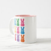 Paasdag Bunny Eggs Plaid Leopard Tweekleurige Koffiemok (Voorkant links)