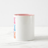 Paasdag Bunny Eggs Plaid Leopard Tweekleurige Koffiemok (Center)