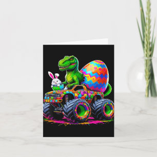 Paasdag Bunny Monster Truck Eggs Dinosaur Rabbi Kaart