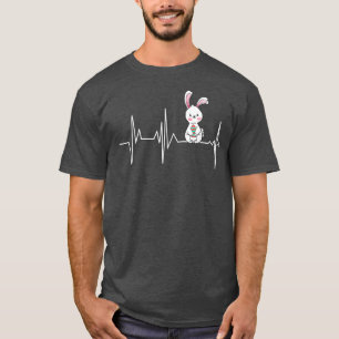 Paasdag Bunny Rabbit Heartbeat Easter Cute T-shirt