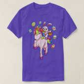Paasdag Bunny Riding Unicorn Girls Toddler East T-shirt (Design voorkant)