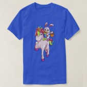 Paasdag Bunny Riding Unicorn Girls Toddler East T-shirt (Design voorkant)
