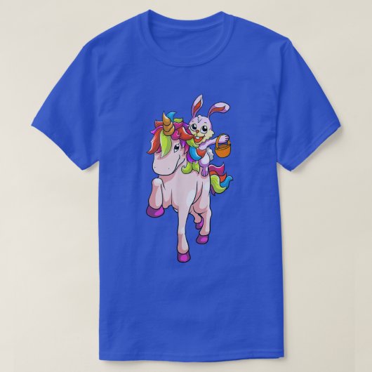 Paasdag Bunny Riding Unicorn Girls Toddler East T-shirt (Design voorkant)