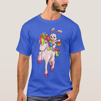 Paasdag Bunny Riding Unicorn Girls Toddler East T-shirt