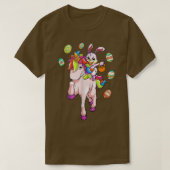 Paasdag Bunny Riding Unicorn Girls Toddler East T-shirt (Design voorkant)