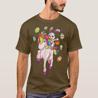 Paasdag Bunny Riding Unicorn Girls Toddler East T-shirt