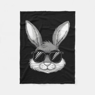 Paasdag Cool Bunny Gezicht met Zonnebril Mannen Bo Fleece Deken