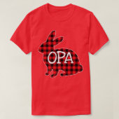 Paasdag Costume Red Pset Bunny Graphic Opa Mat T-shirt (Design voorkant)