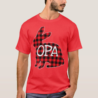 Paasdag Costume Red Pset Bunny Graphic Opa Mat T-shirt