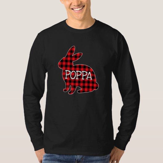 Paasdag Costume Red Pset Bunny Graphic Poppa M T-shirt (Voorkant)