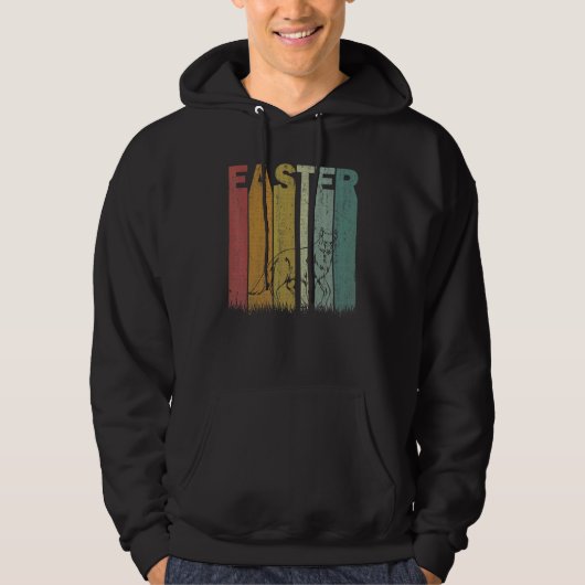 Paasdag Coyote Retro Graphic Funny Easter Costu Hoodie (Voorkant)