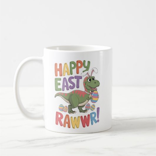 Paasdag Dinosaur Funny Happy Eastrawr T Rex Eas Koffiemok (Links)