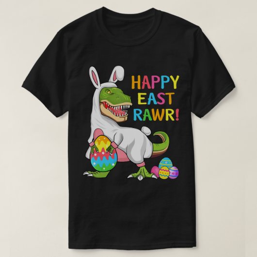Paasdag Dinosaur Funny Happy Eastrawr T Rex Eas T-shirt (Design voorkant)