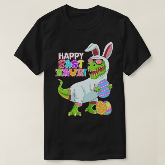 Paasdag Dinosaur Funny Happy Eastrawr T Rex Eas T-shirt (Design voorkant)