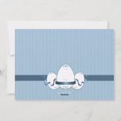 Paasdag drie blauwe foto geboorteaankondiging feestdagenkaart (Achterkant)