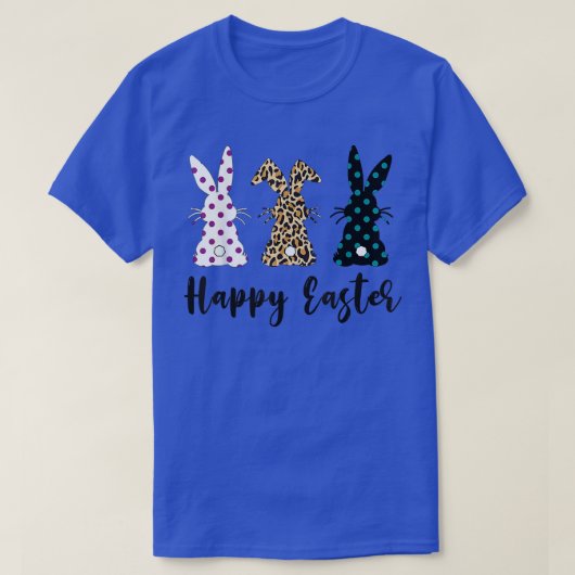 Paasdag Drie Bunny Rabbit Happy Paasdag T-shirt (Design voorkant)